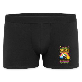 Sonnenscheinhorn - Mir scheint Sonne aus dem Arsch - Männer Boxer Shorts - Schwarz - Vorne