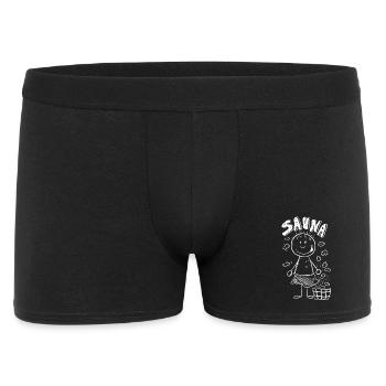 Dampf Sauna Strichmännchen - Männer Boxer Shorts - Schwarz - Vorne