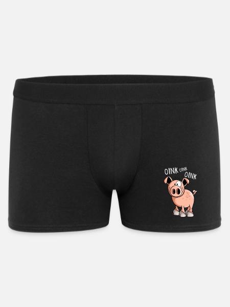 Kleines Oink Schwein - Comic - Schweine - Tiere - Männer Boxer Shorts - Schwarz
