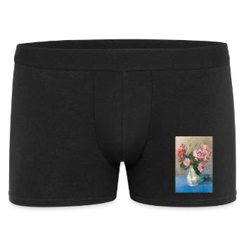 Painting - Painting with Roses in vase. - Men's Boxer Shorts - black - Front