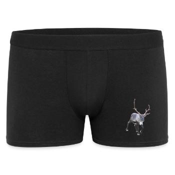 Taureau renne moderne avec grande couronne de corne - Boxer Homme - noir - Devant