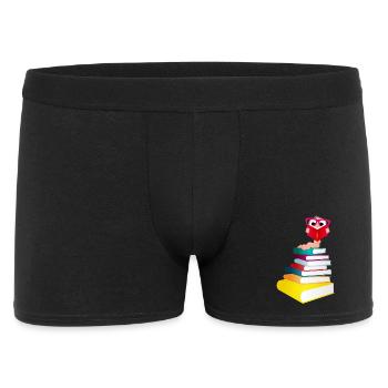 Knowledge-thirsty bookworm while reading a book - Men's Boxer Shorts - black - Front