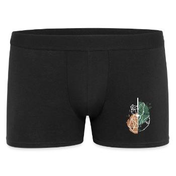 Fox vs origami white drawing - Men's Boxer Shorts - black - Front