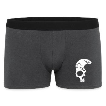 white half skull - Men's Boxer Shorts - charcoal grey - Front