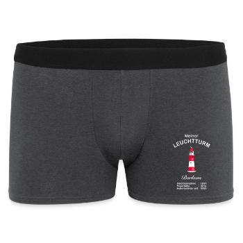 Insel Borkum, Wahrzeichen Kleiner Leuchtturm - Männer Boxer Shorts - Anthrazit - Vorne
