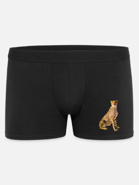 Gepardenporträt Goldene Flecken - Männer Boxer Shorts - Schwarz