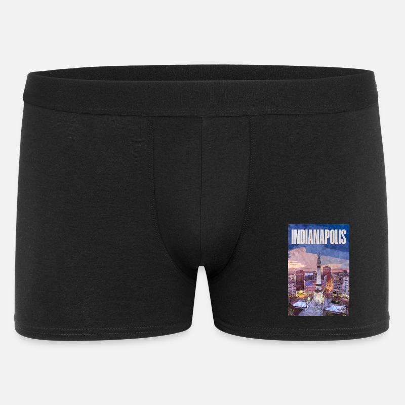 Indianapolis Skyline am Monument Circle - Männer Boxer Shorts - Schwarz
