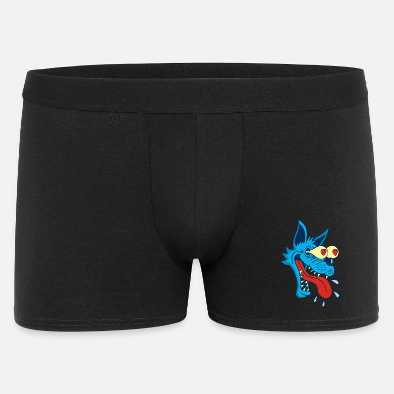 Blauer Wolf verliebt - Männer Boxer Shorts - Schwarz