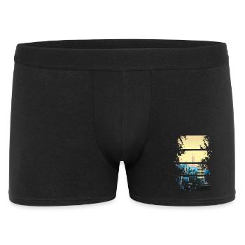 Silhouette NYC en teintes néon - Boxer Homme - noir - Devant