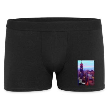 New York City Skyline - Männer Boxer Shorts - Schwarz - Vorne