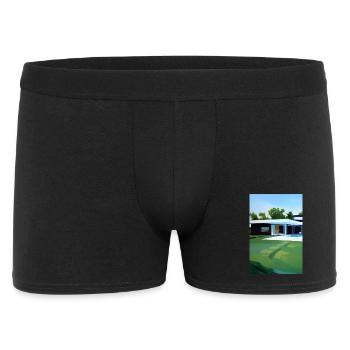 White villa with pool - Men's Boxer Shorts - black - Front
