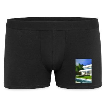 White villa with pool - Men's Boxer Shorts - black - Front