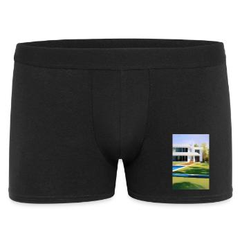 White villa with pool - Men's Boxer Shorts - black - Front