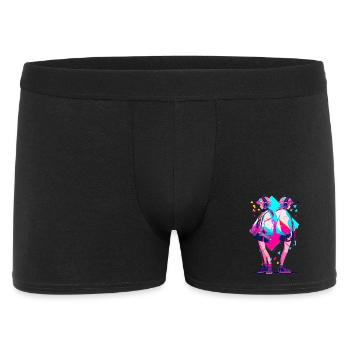 Anime Aesthetics Headphones Twins - Männer Boxer Shorts - Schwarz - Vorne