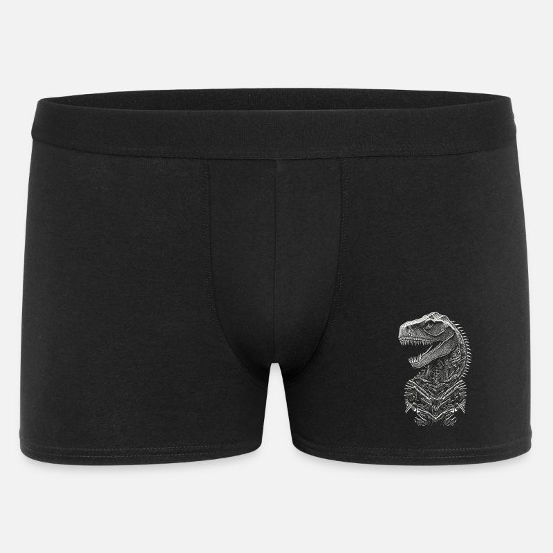 Portrait d'un Dinosaure T-Rex - Boxer Homme - noir