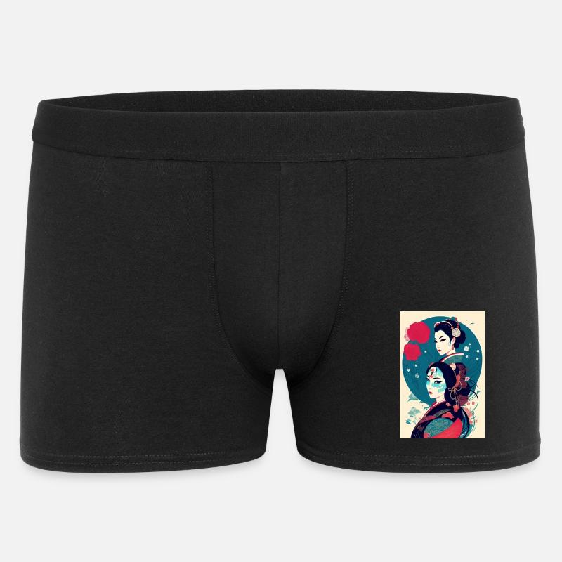 Geisha - Männer Boxer Shorts - Schwarz