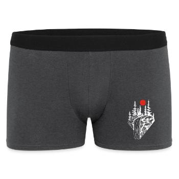 Der weiße Wasserfall und die rote Sonne - Männer Boxer Shorts - Anthrazit - Vorne