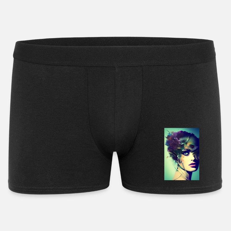 Abstrakte Gesichts Kunst - Männer Boxer Shorts - Schwarz
