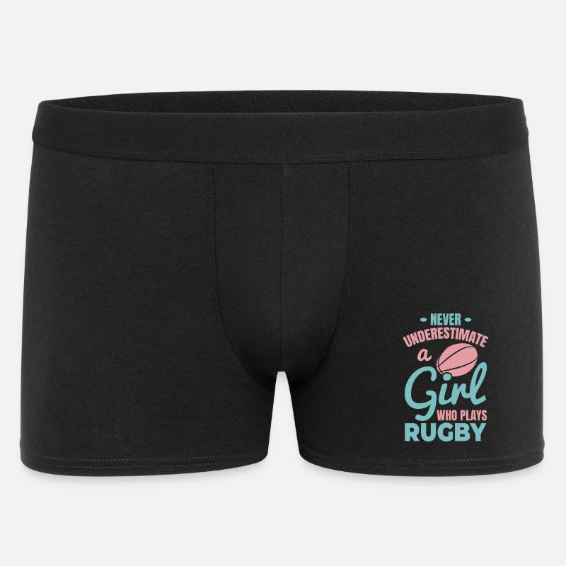 Rugby Spieler Mädchen - Männer Boxer Shorts - Schwarz