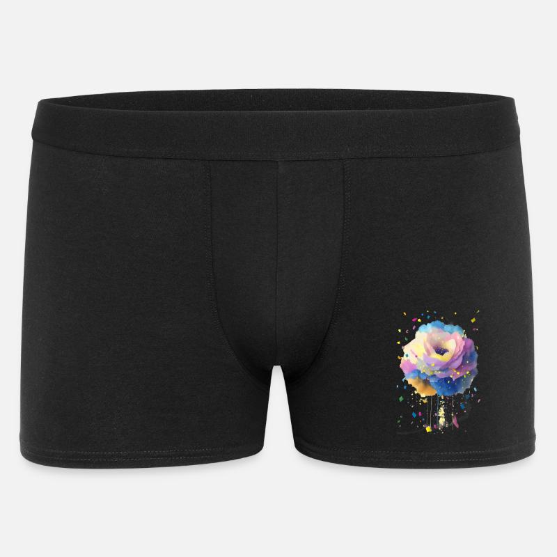 Blume - Männer Boxer Shorts - Schwarz