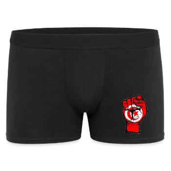 Tunesien Flagge Faust Hand Symbol used - Männer Boxer Shorts - Schwarz - Vorne