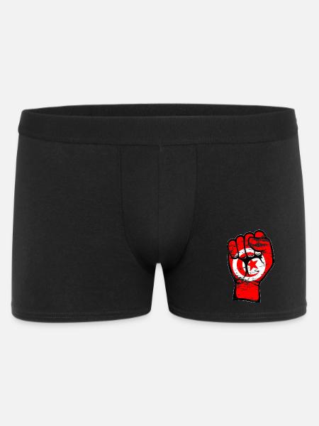 Tunesien Flagge Faust Hand Symbol used - Männer Boxer Shorts - Schwarz