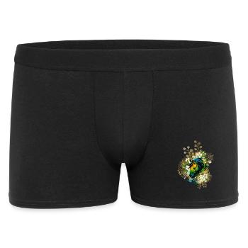 Wonderful colorful horse with flowers, - Men's Boxer Shorts - black - Front