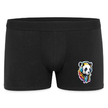 Panda - Männer Boxer Shorts - Schwarz - Vorne