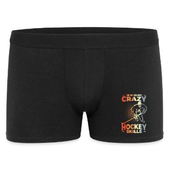 Kleiner Eishockeyspieler - Männer Boxer Shorts - Schwarz - Vorne