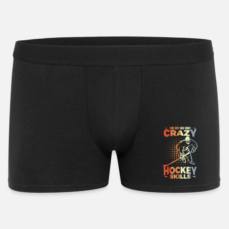 Kleiner Eishockeyspieler - Männer Boxer Shorts - Schwarz