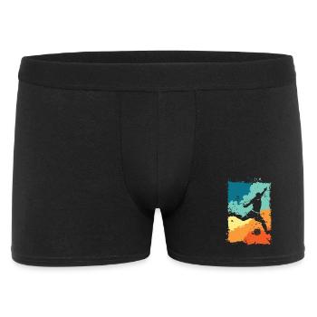 Joueur de football couleur explosion shot rétro vintage - Boxer Homme - noir - Devant