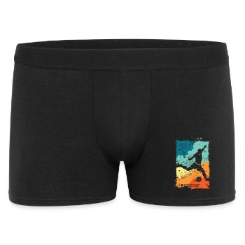 Soccer colorful colors player shot retro logo - Men's Boxer Shorts - black - Front