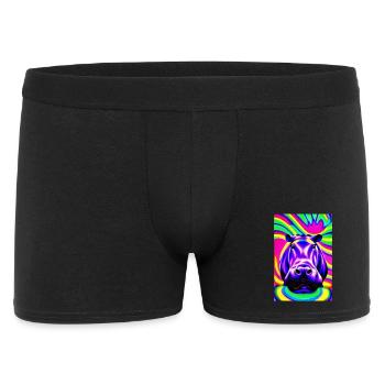 Hippopotame en couleur Pop Art - Boxer Homme - noir - Devant