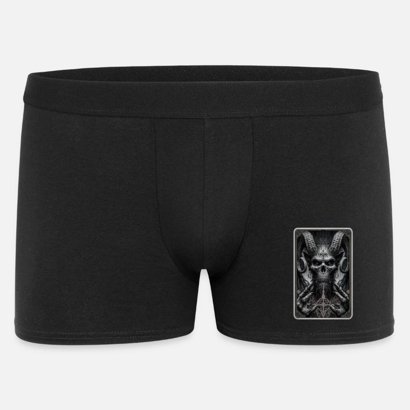 Dämon mit Hörnern und Pentagramm - Männer Boxer Shorts - Schwarz