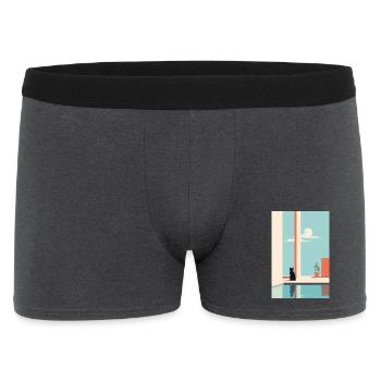 chat au bord de la piscine - Boxer Homme - charbon - Devant