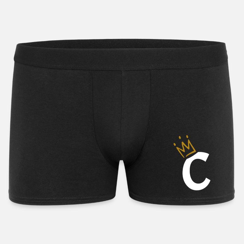 Lettre C - initiale lettre C - Boxer Homme - noir