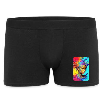 colorful splash art portrait black fierce woman - Men's Boxer Shorts - black - Front