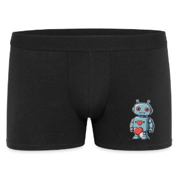 I Love Robots - Männer Boxer Shorts - Schwarz - Vorne