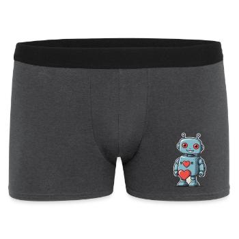 I Love Robots - Männer Boxer Shorts - Anthrazit - Vorne