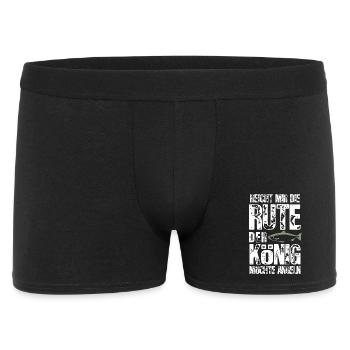 Reicht mir die Rute, der König möchte angeln - Männer Boxer Shorts - Schwarz - Vorne