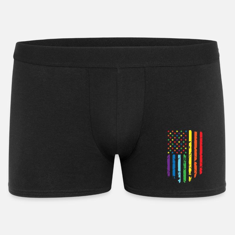 Rainbow flag with star pattern - Men's Boxer Shorts - black
