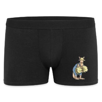 Känguru Landwirt Stroh Bauernhof - Männer Boxer Shorts - Schwarz - Vorne