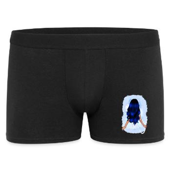 belle fille aux longs cheveux bleus - Boxer Homme - noir - Devant