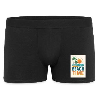 Beach Time - Palmen - Männer Boxer Shorts - Schwarz - Vorne