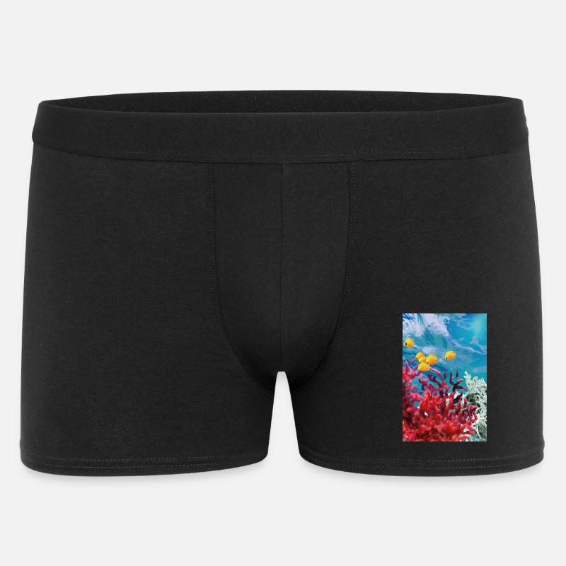 Lebendige Korallenriff Unterwasserwelt - Männer Boxer Shorts - Schwarz
