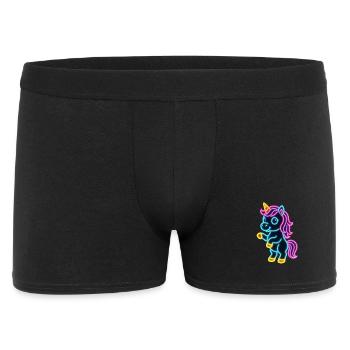 Süßes Neon Einhorn stehend | Bunt und leuchtend - Männer Boxer Shorts - Schwarz - Vorne