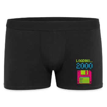 Loading 2000 Disketten-Design Retro Pixel Design - Männer Boxer Shorts - Schwarz - Vorne