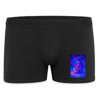 "Yukionna & the White Fox – Neon Dreams in the Snow - Men's Boxer Shorts - black - Front
