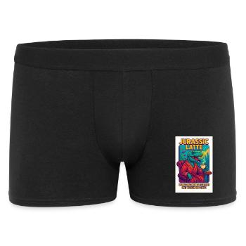 T-Rex Latte - Das Café der Legenden - Männer Boxer Shorts - Schwarz - Vorne