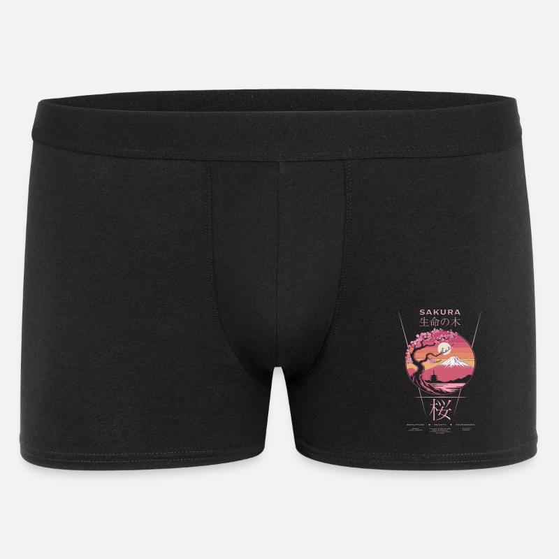 Sakura - Japan - Männer Boxer Shorts - Schwarz